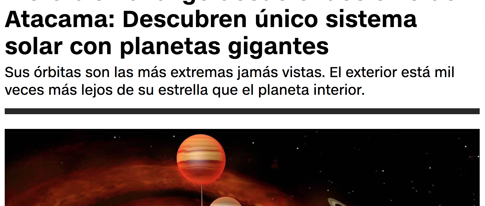 Increíble hallazgo desde el desierto de Atacama: Descubren único sistema solar con planetas gigantes