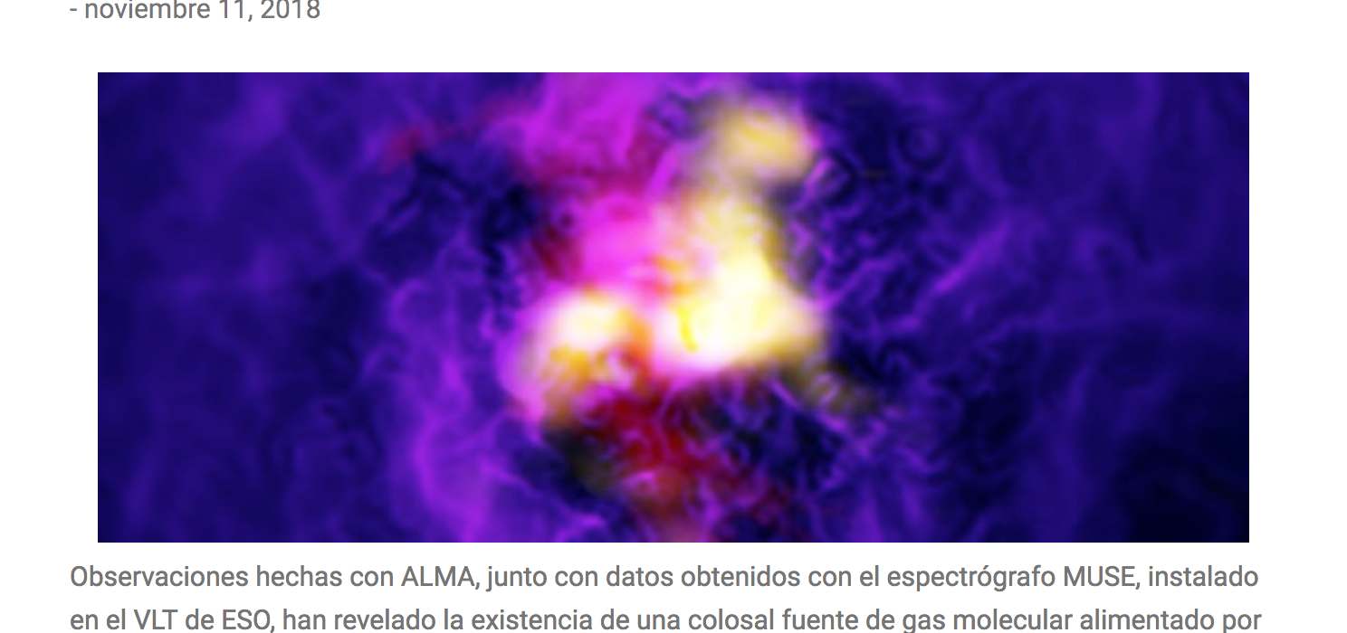 ALMA y MUSE detectan una fuente galáctica