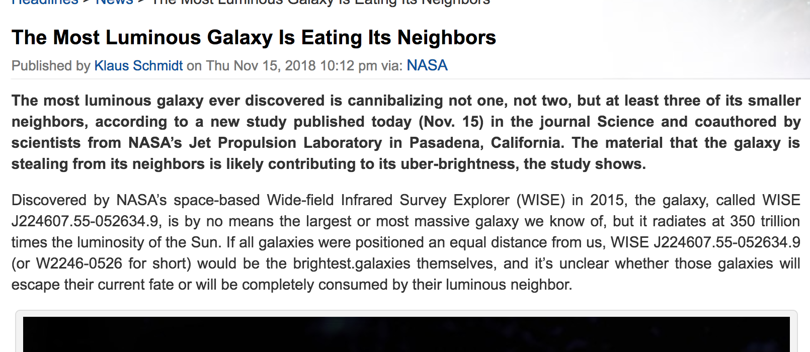 The Most Luminous Galaxy Is Eating Its Neighbors