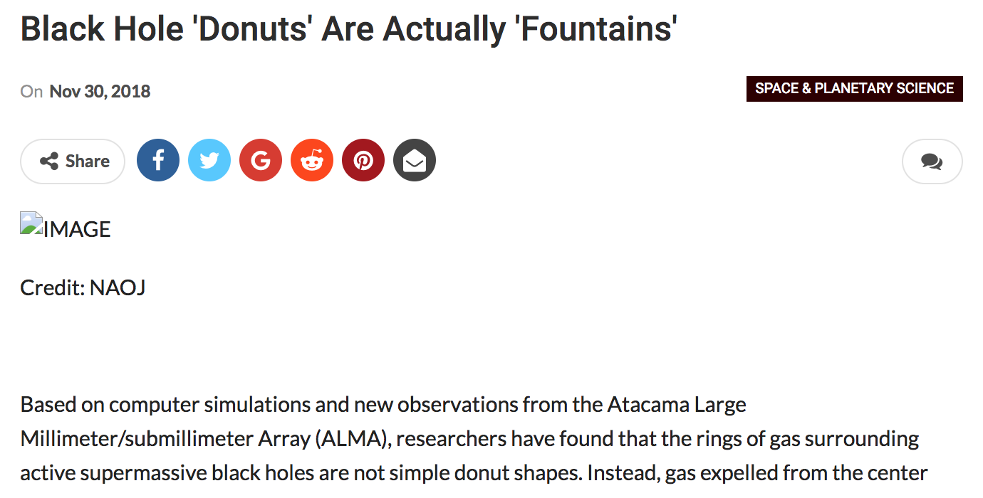 Black Hole 'Donuts' Are Actually 'Fountains'