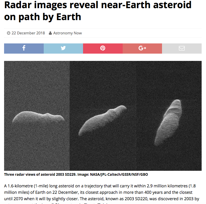 Radar images reveal near-Earth asteroid on path by Earth