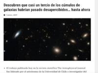 Descubren que casi un tercio de los cúmulos de galaxias habrían pasado desapercibidos, hasta ahora