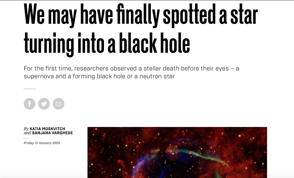 We may have finally spotted a star turning into a black hole