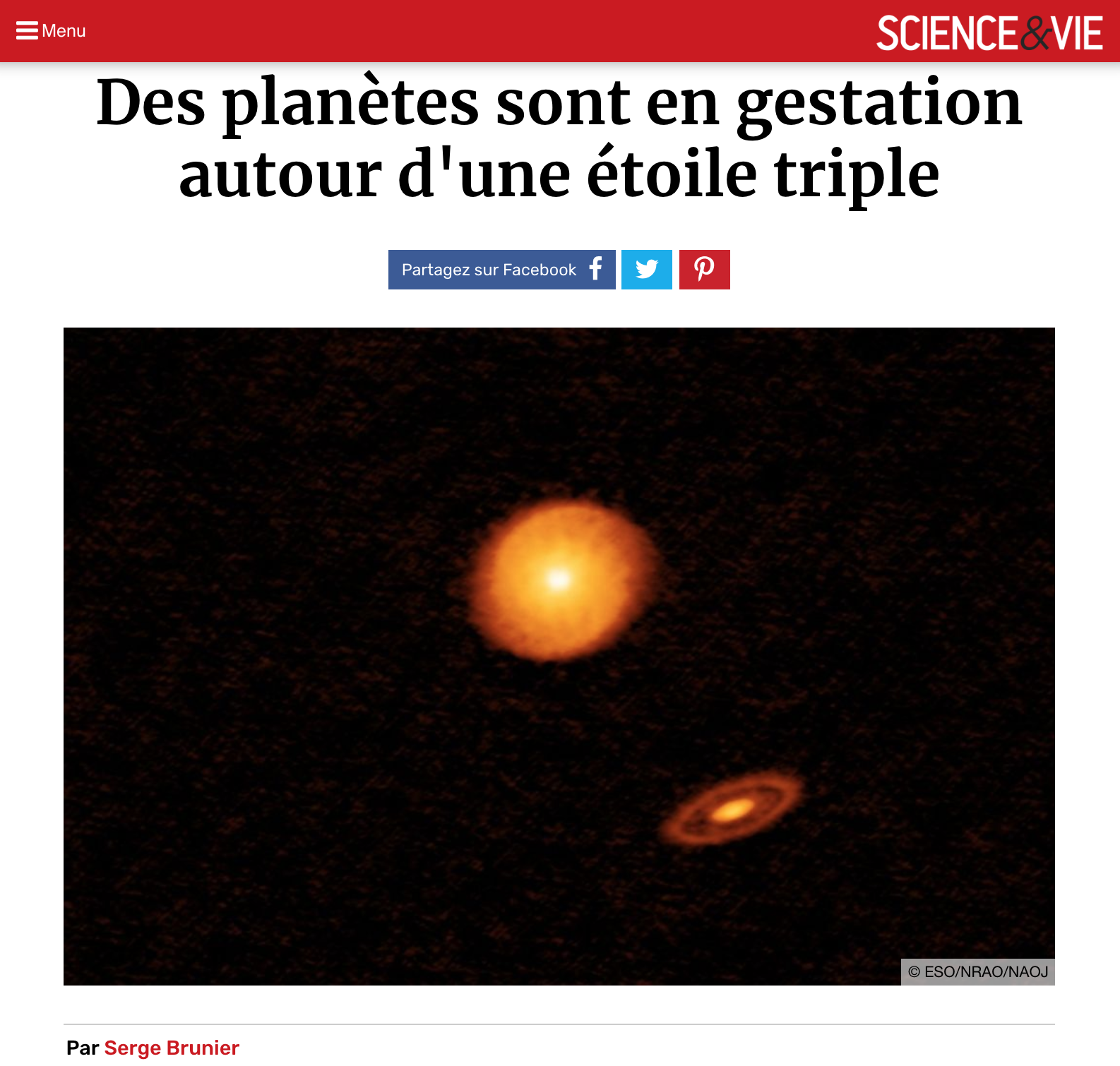 Des planètes sont en gestation autour d'une étoile triple