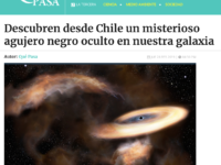 Descubren desde Chile un misterioso agujero negro oculto en nuestra galaxia