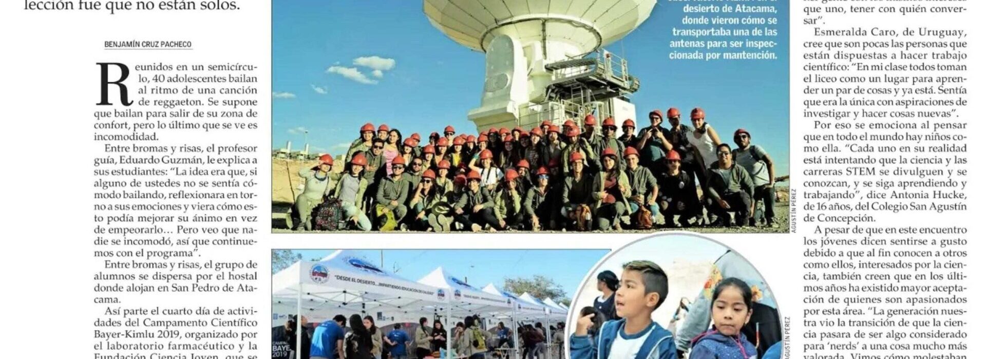 Escolares apasionados por la ciencia aprenden a trabajar en equipo en el desierto