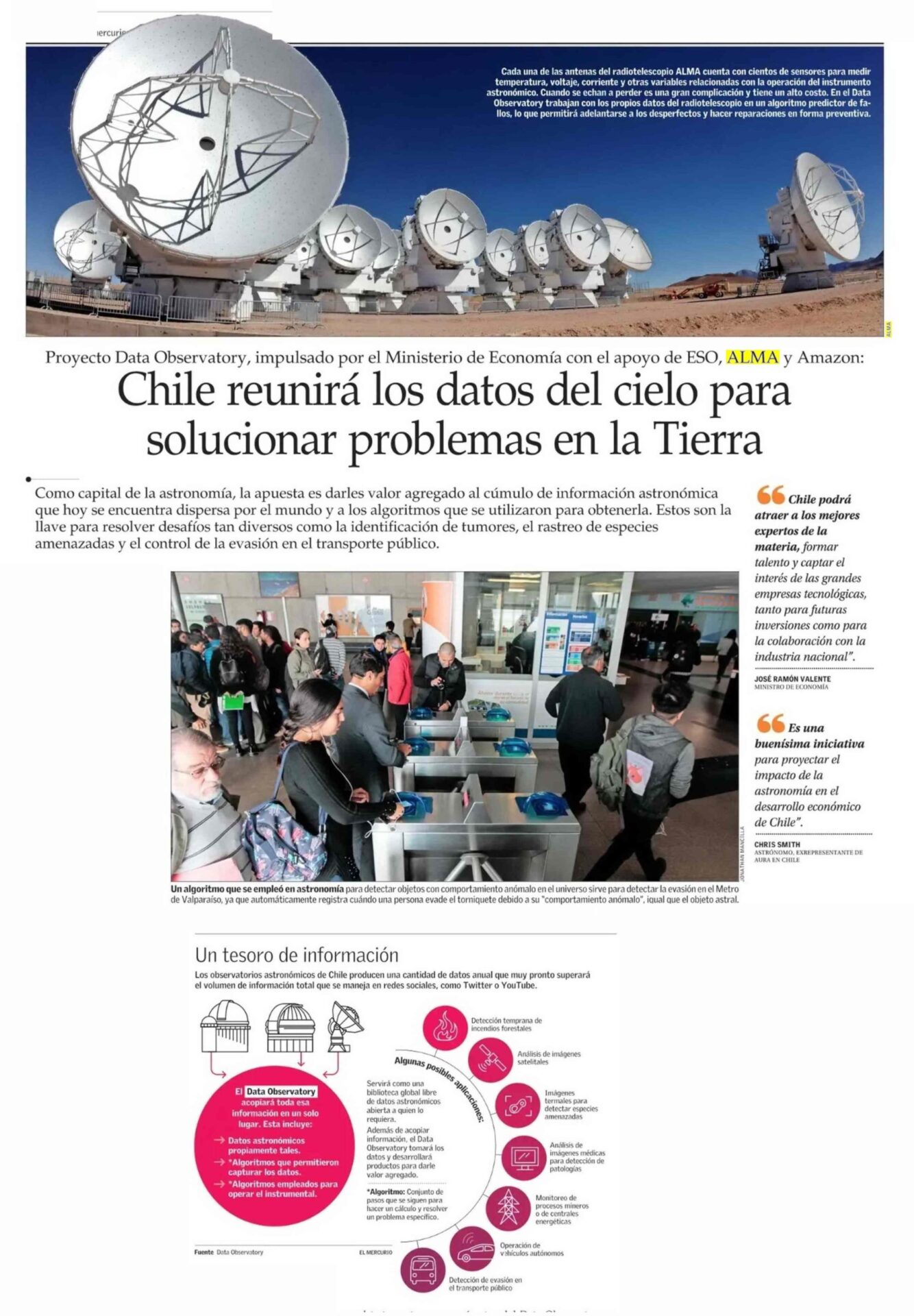Chile reunirá los datos del cielo para solucionar problemas en la Tierra