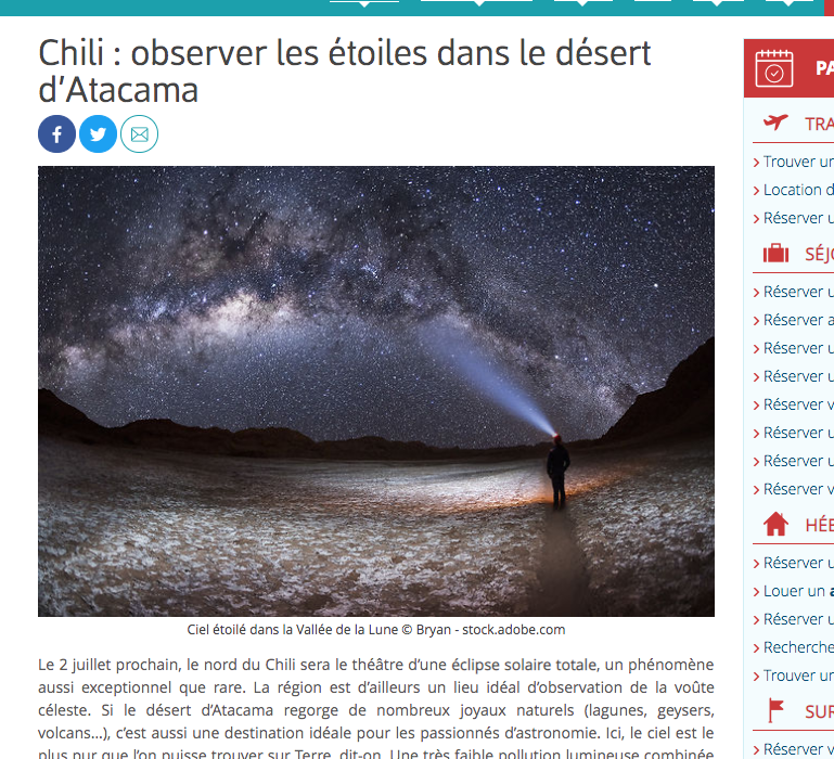 Chili: observer les étoiles dans le désert d’Atacama
