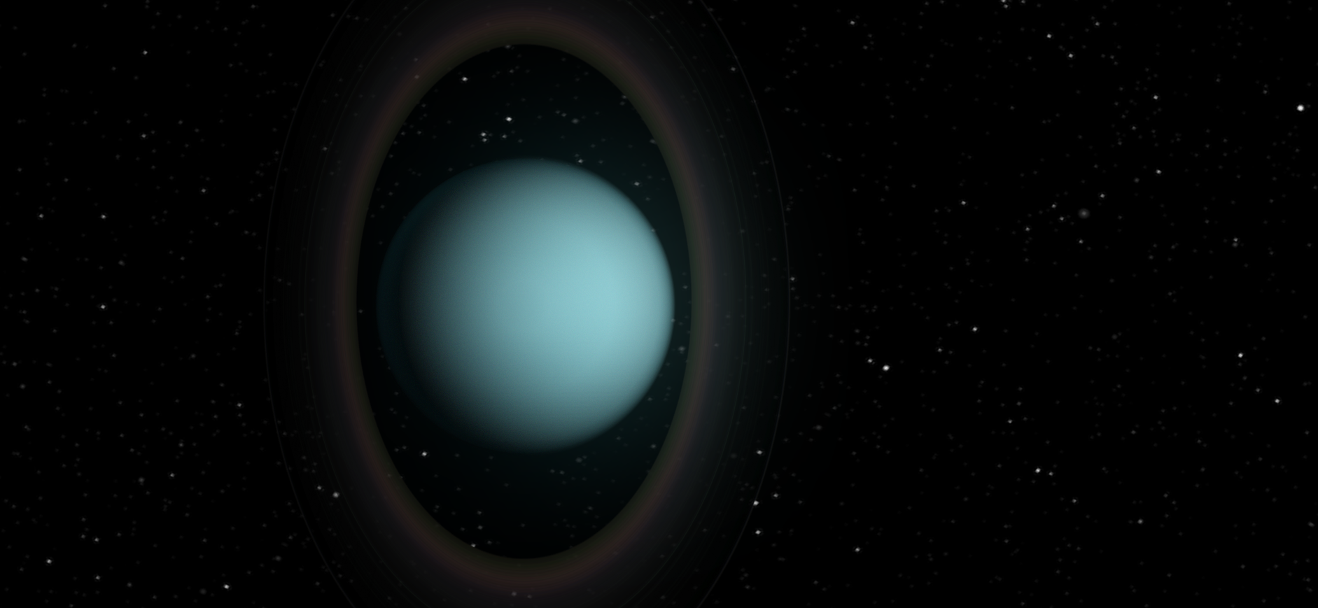 A Silhouette Of Planet Uranus And Its Rings, With The Sun Behind It, Then  Orbiting Around To Reveal The Bright Side Of Uranus. Includes A Glowing  Atmosphere, Lens Flare On The Sun,