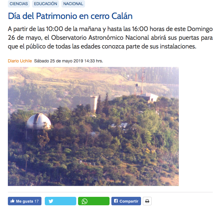 Día del Patrimonio en cerro Calán