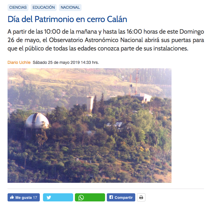 Día del Patrimonio en cerro Calán