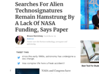 Searches For Alien Technosignatures Remain Hamstrung By A Lack Of NASA Funding, Says Paper