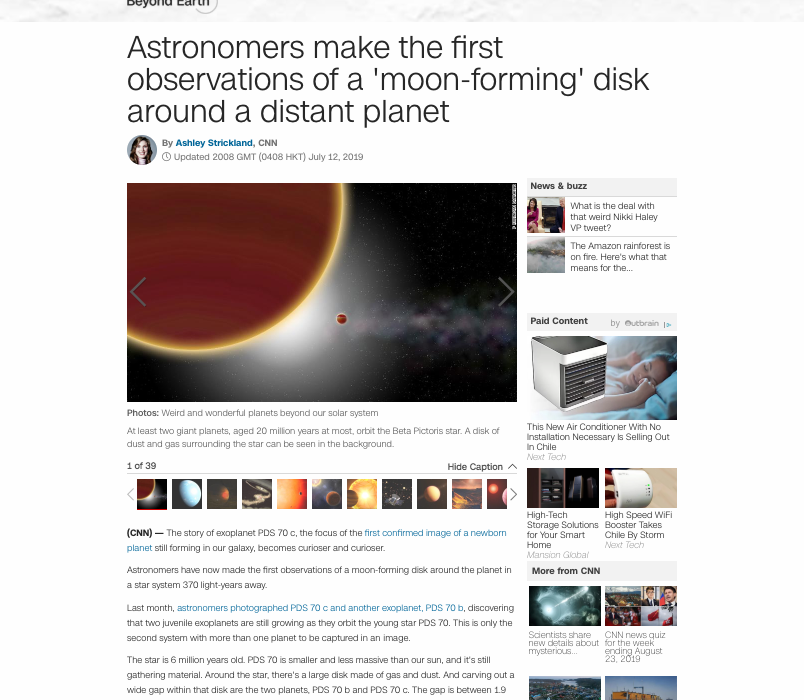 Astronomers make the first observations of a 'moon-forming' disk around a distant planet