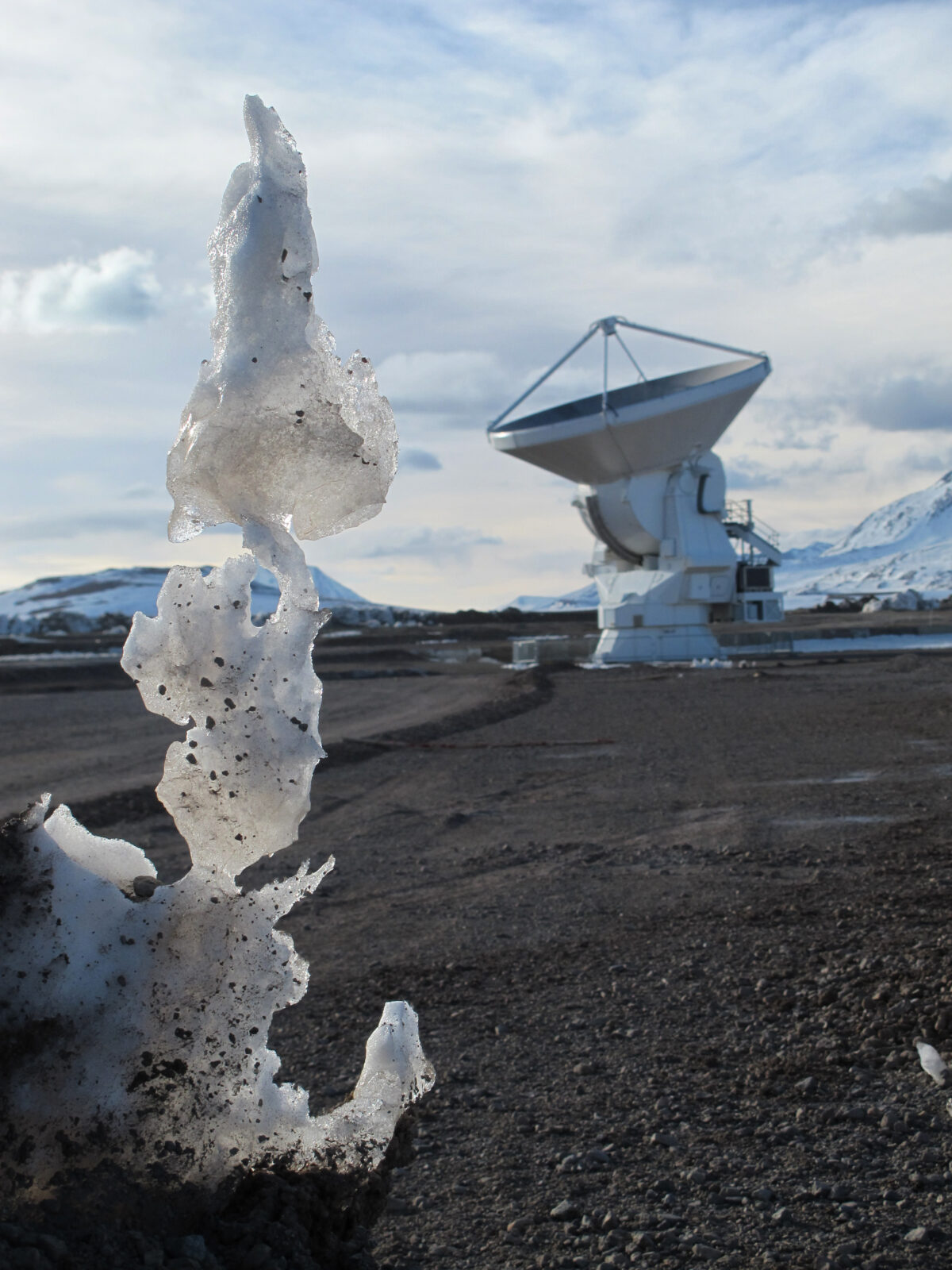 Remains of a “penitente” ice formation