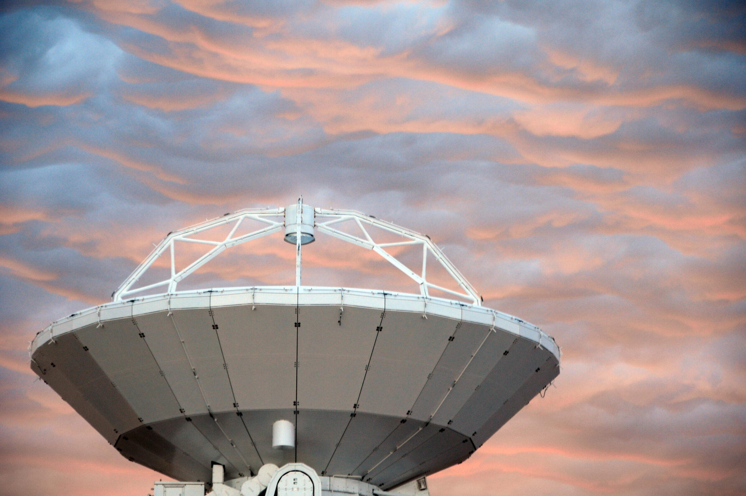 Dawn breaks at ALMA base camp and the first antenna