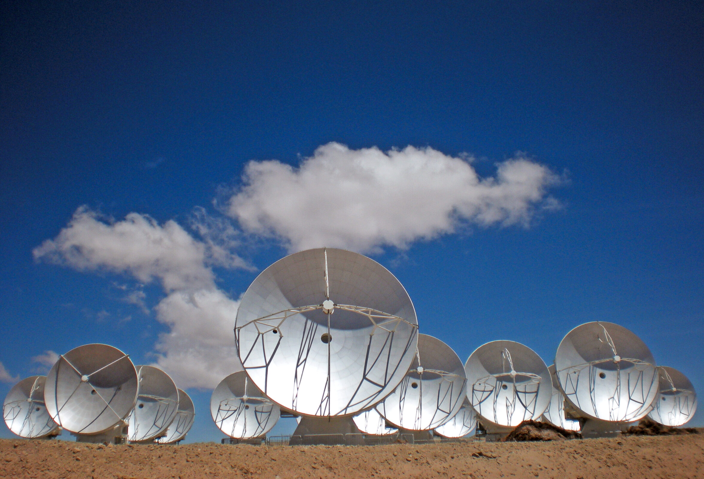 Antennas under a clear blue sky