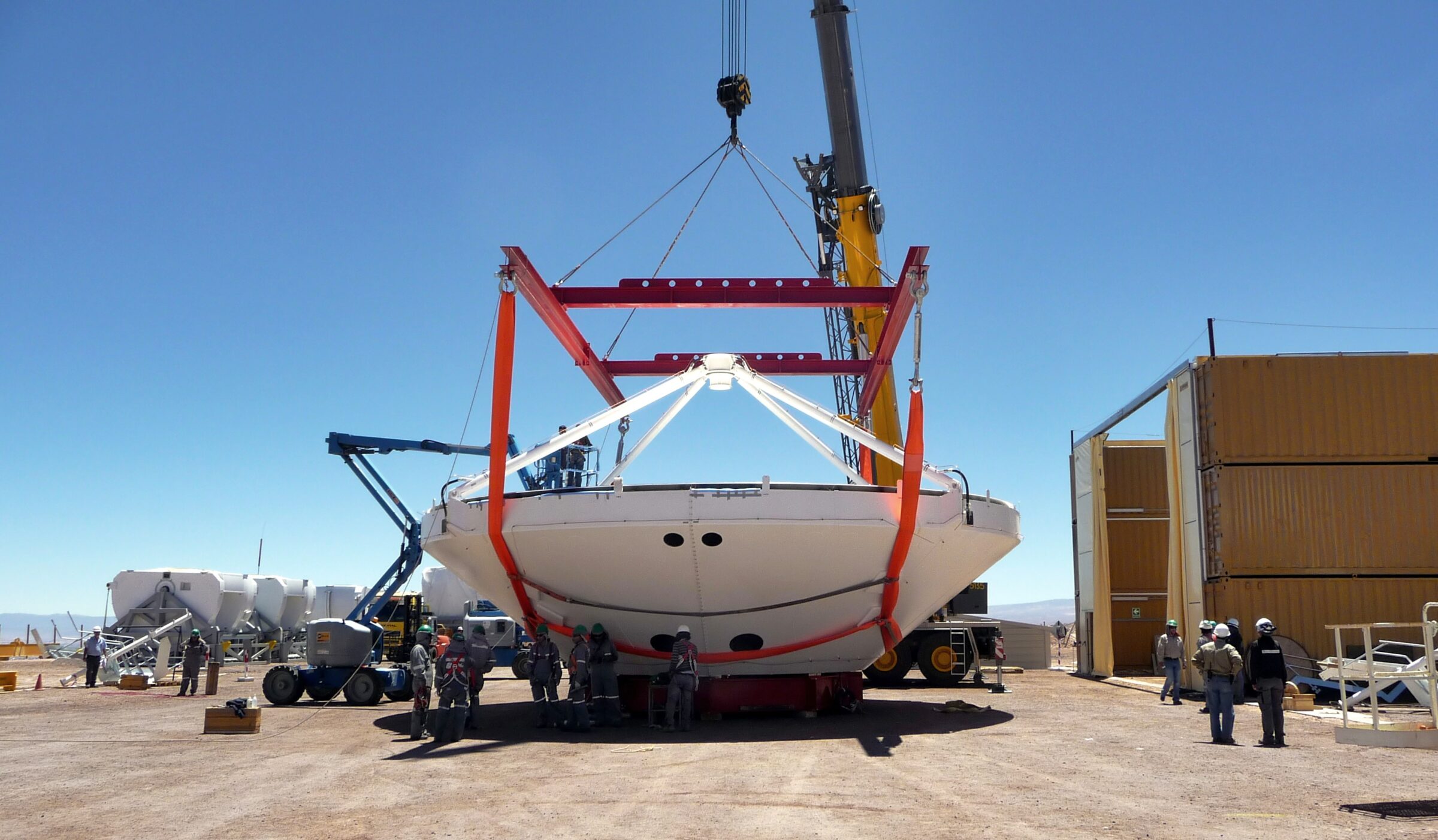 Assembly of first European ALMA antenna