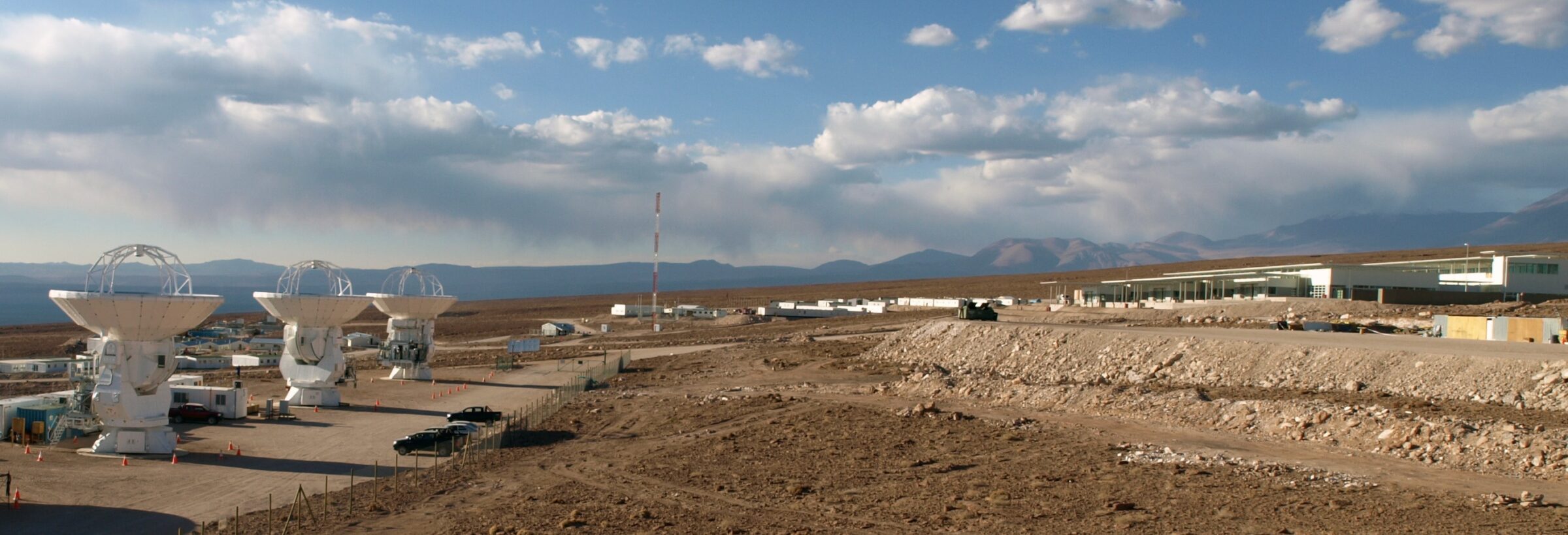 At left, the integration site for the Japanese antennas