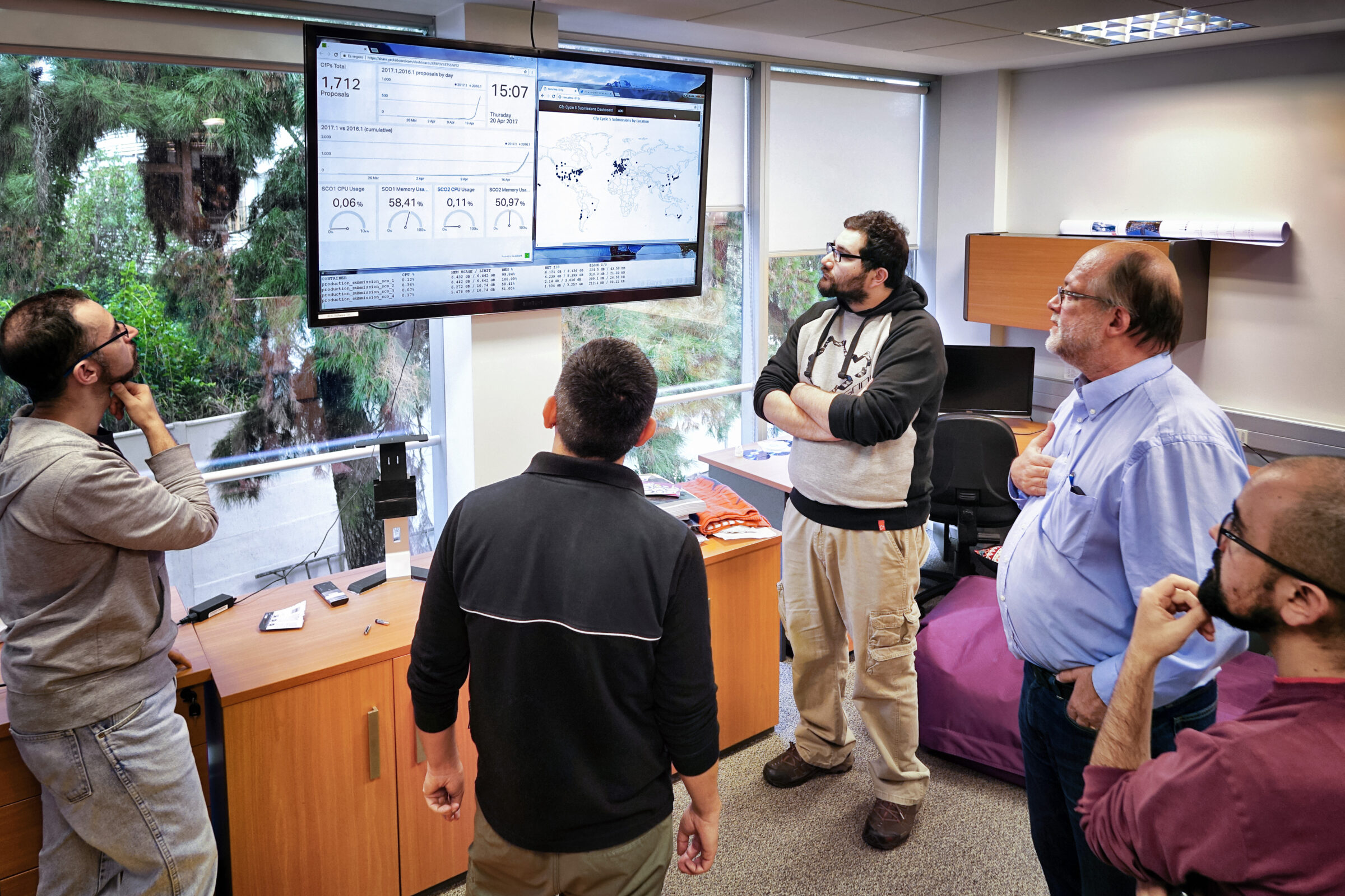 ALMA staff watch as proposals are submitted