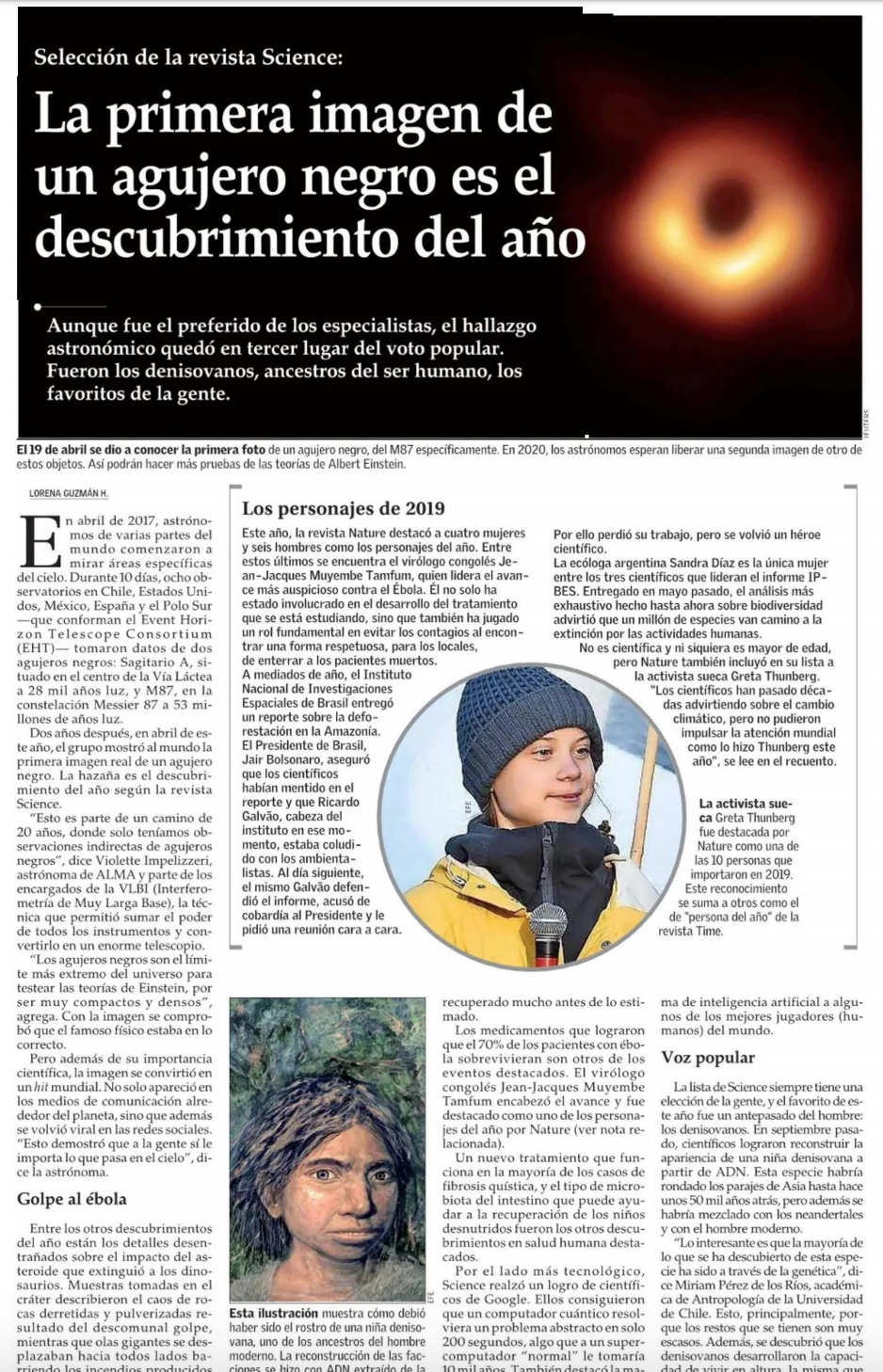 La primera imagen de un agujero negro es el descubrimiento del año