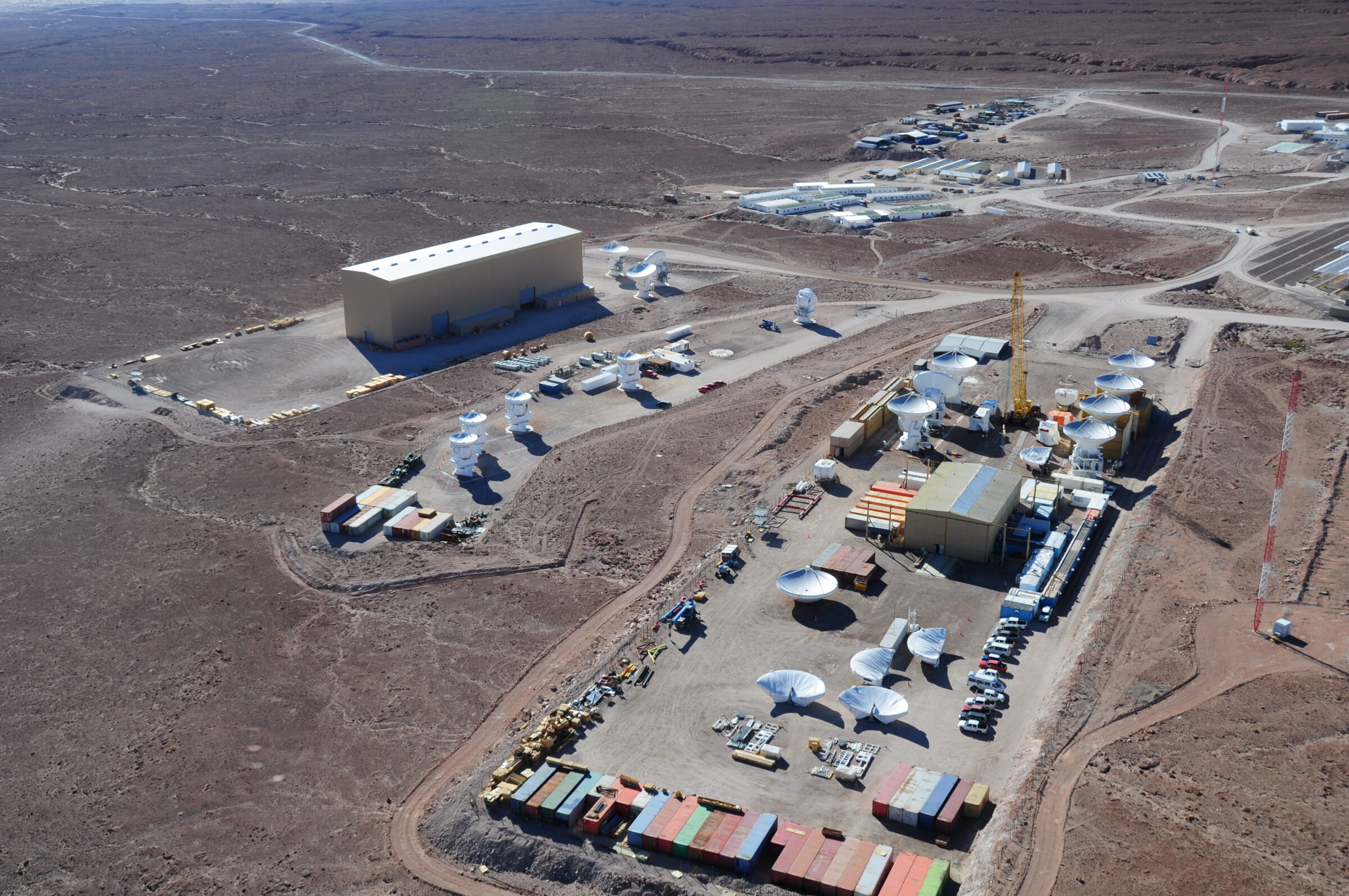 Vista aérea de los sitios de montaje.