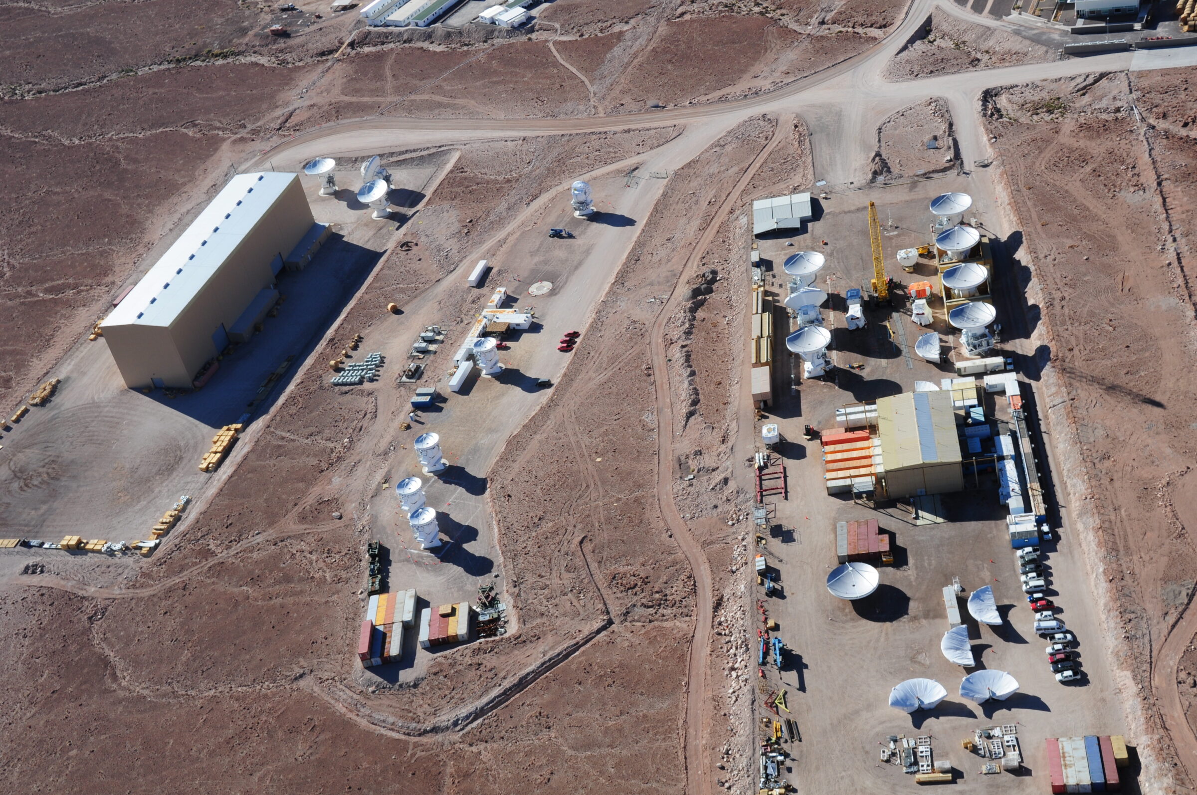 Aerial view of the assembly sites.