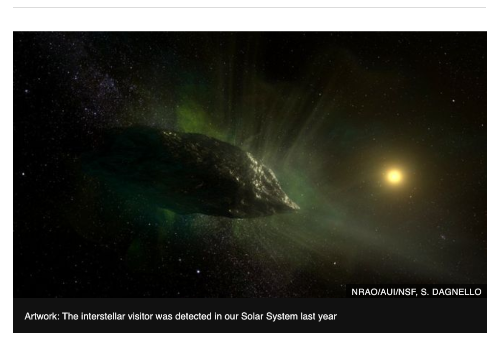 'Alien comet' visitor has weird composition