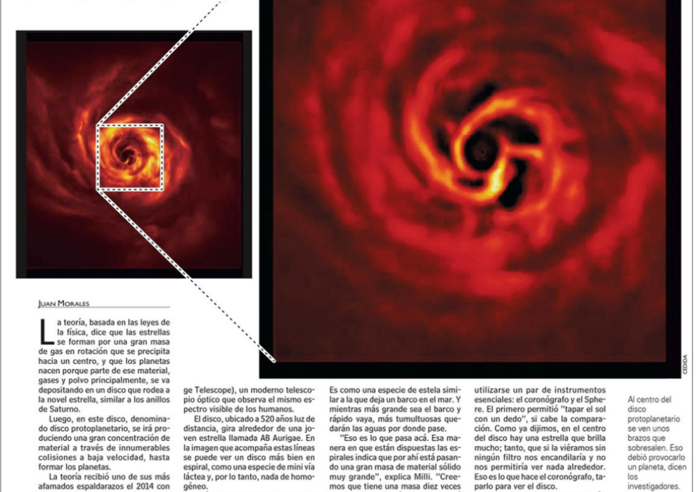 Captan espectacular imagen de un sistema planetario en formación