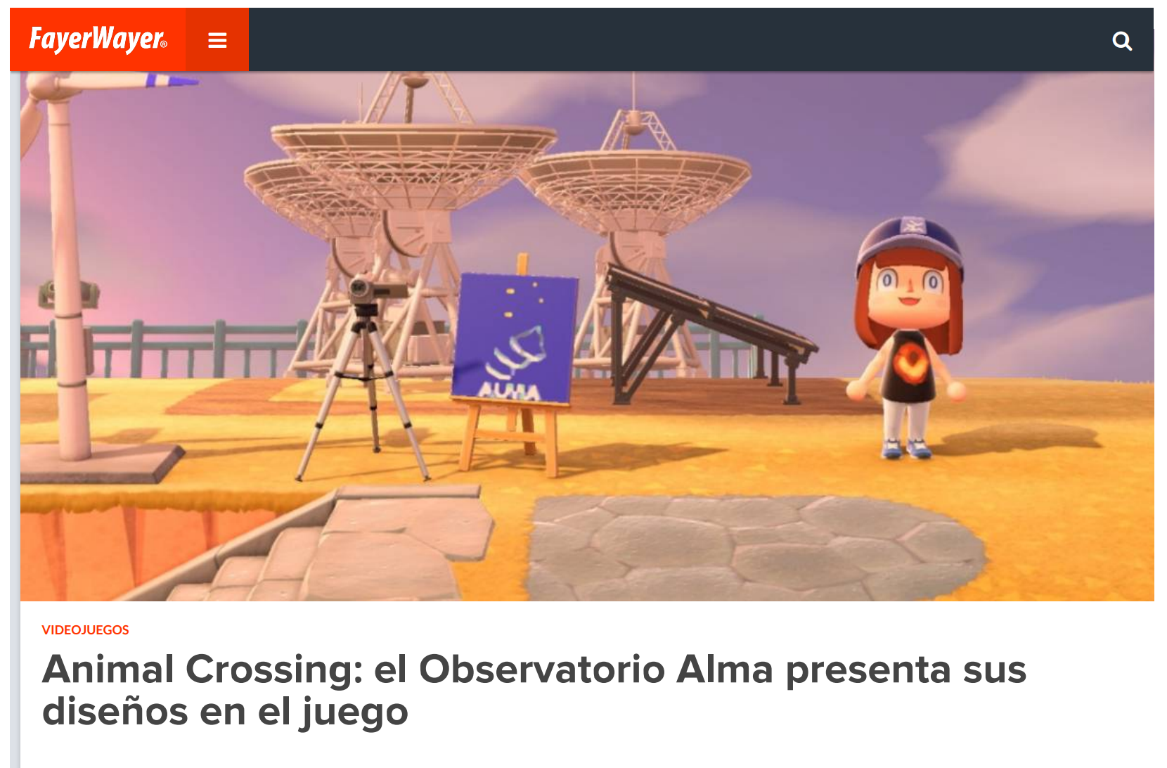 Animal Crossing: el Observatorio Alma presenta sus diseños en el juego