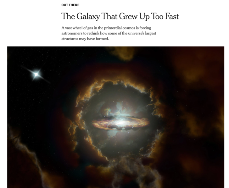 The Galaxy That Grew Up Too Fast