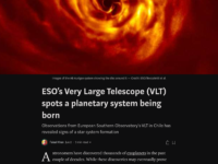 ESO’s Very Large Telescope (VLT) spots a planetary system being born