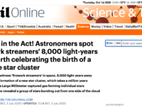 Caught in the Act! Astronomers spot 'firework streamers' 8,000 light-years from Earth celebrating the birth of a massive star cluster