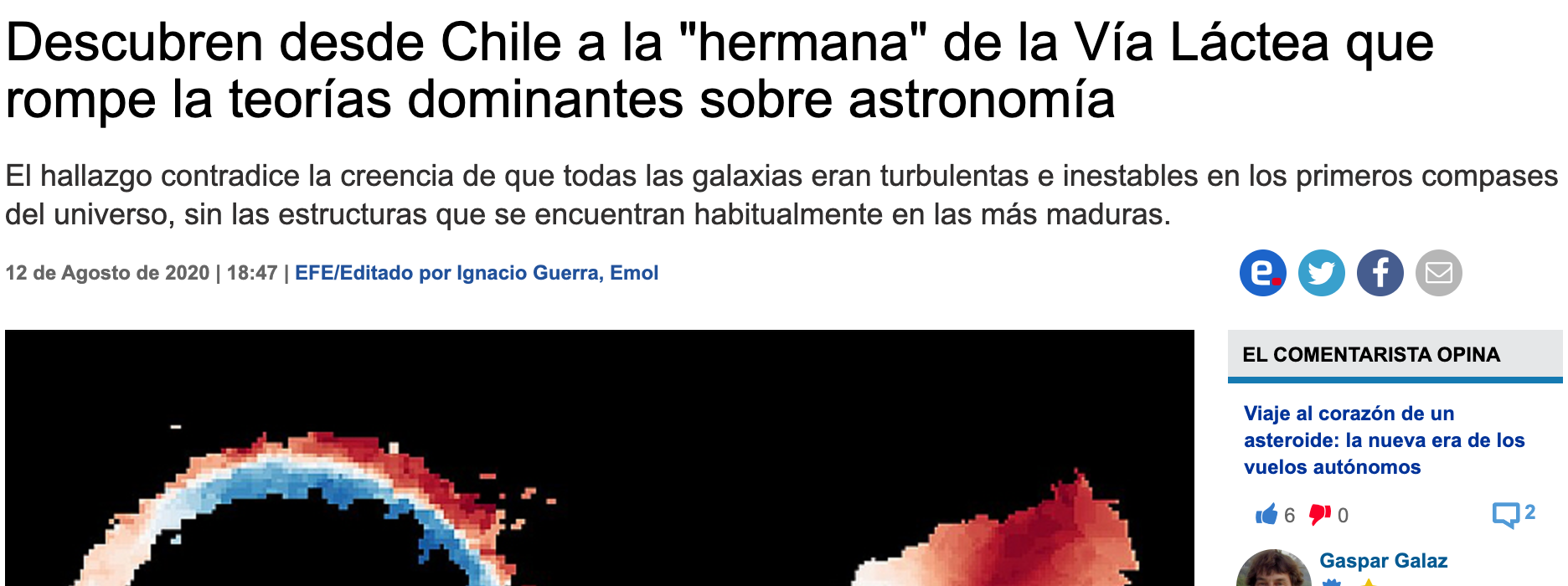 Descubren desde Chile a la "hermana" de la Vía Láctea que rompe la teorías dominantes sobre astronomía