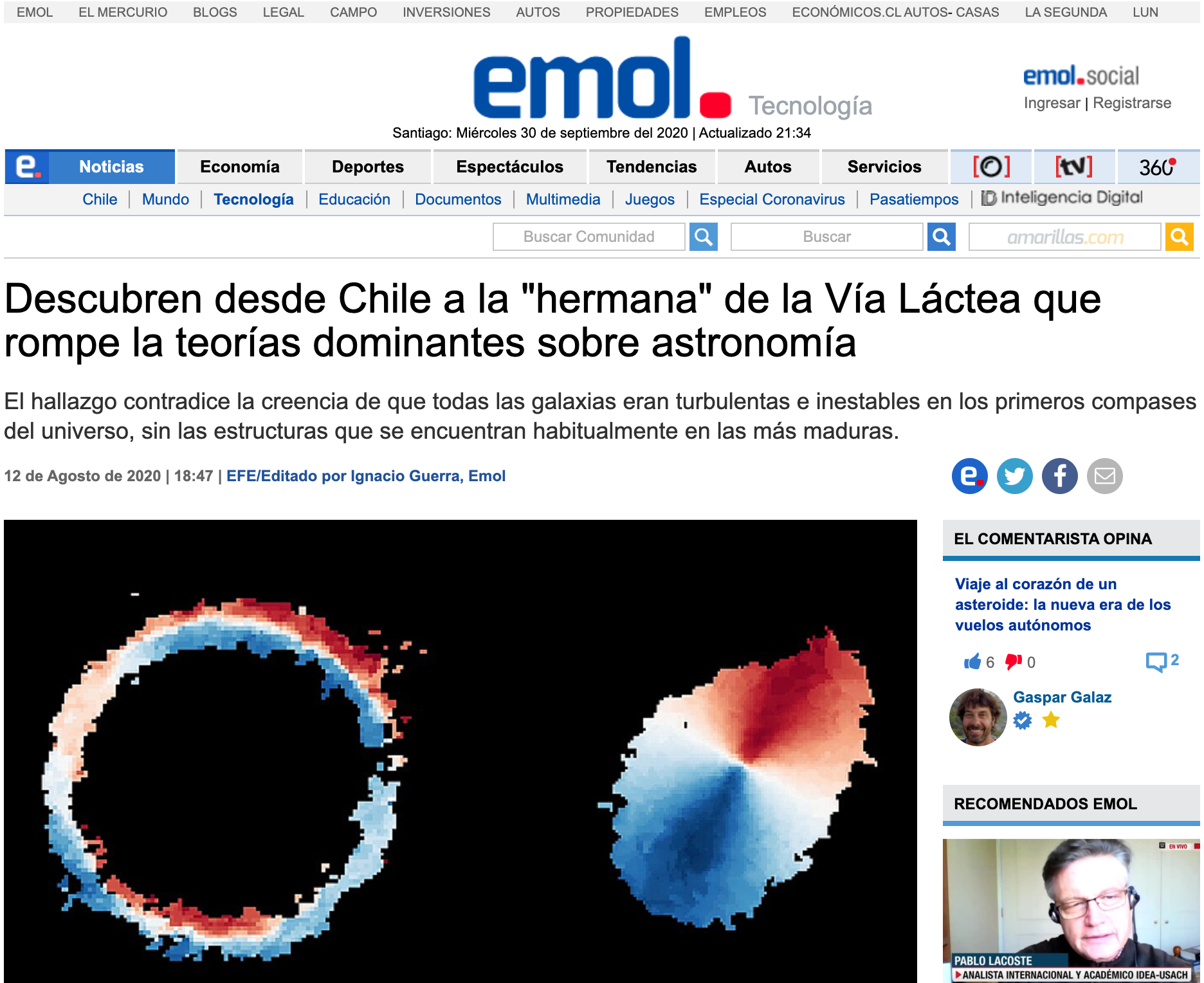 Descubren desde Chile a la "hermana" de la Vía Láctea que rompe la teorías dominantes sobre astronomía