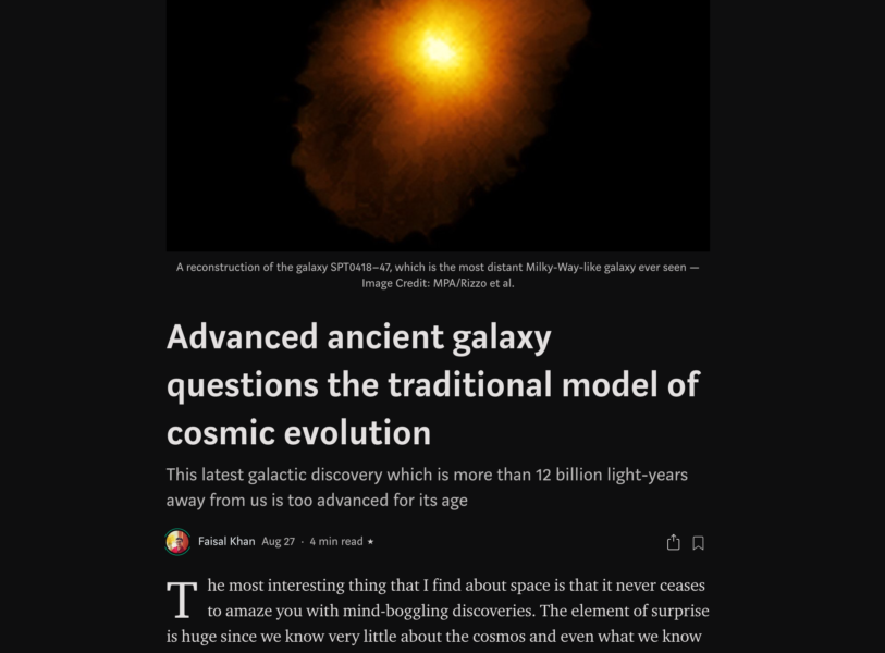 Advanced ancient galaxy questions the traditional model of cosmic evolution
