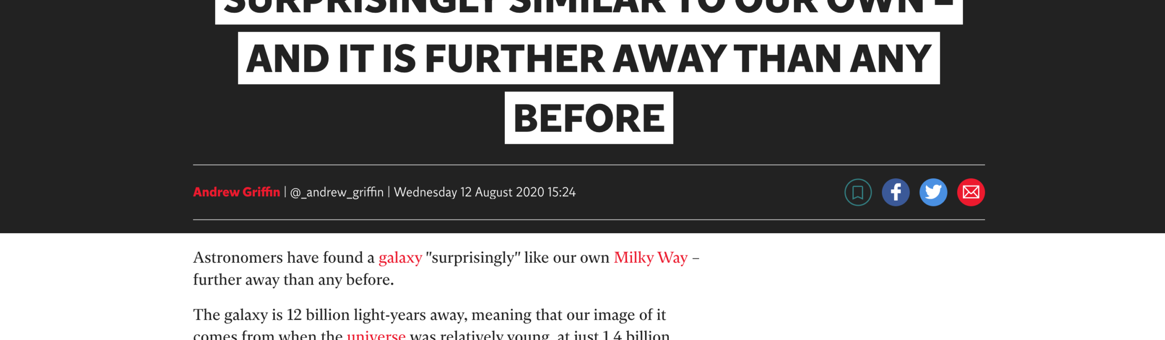 Scientists find distant galaxy surprisingly similar to our own – and it is further away than any before