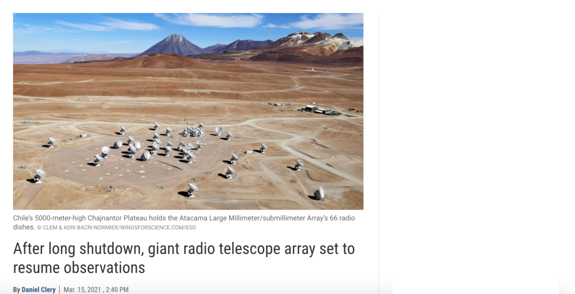 After long shutdown, giant radio telescope array set to resume observations