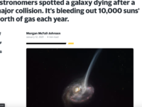 Astronomers spotted a galaxy dying after a major collision. It’s bleeding out 10,000 suns’ worth of gas each year.