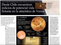 Desde Chile encuentran indicios de potencial vida flotante en la atmósfera de Venus