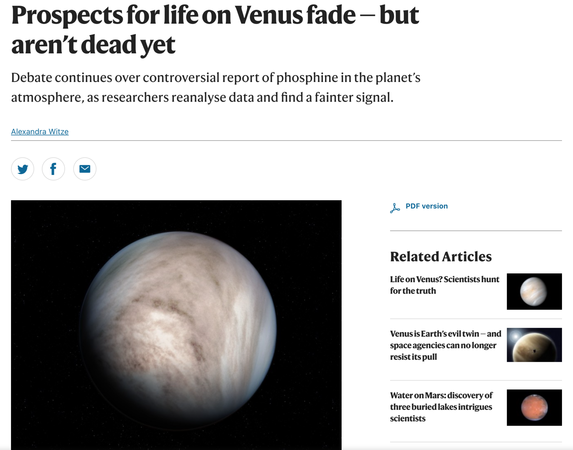 Prospects for life on Venus fade — but aren’t dead yet