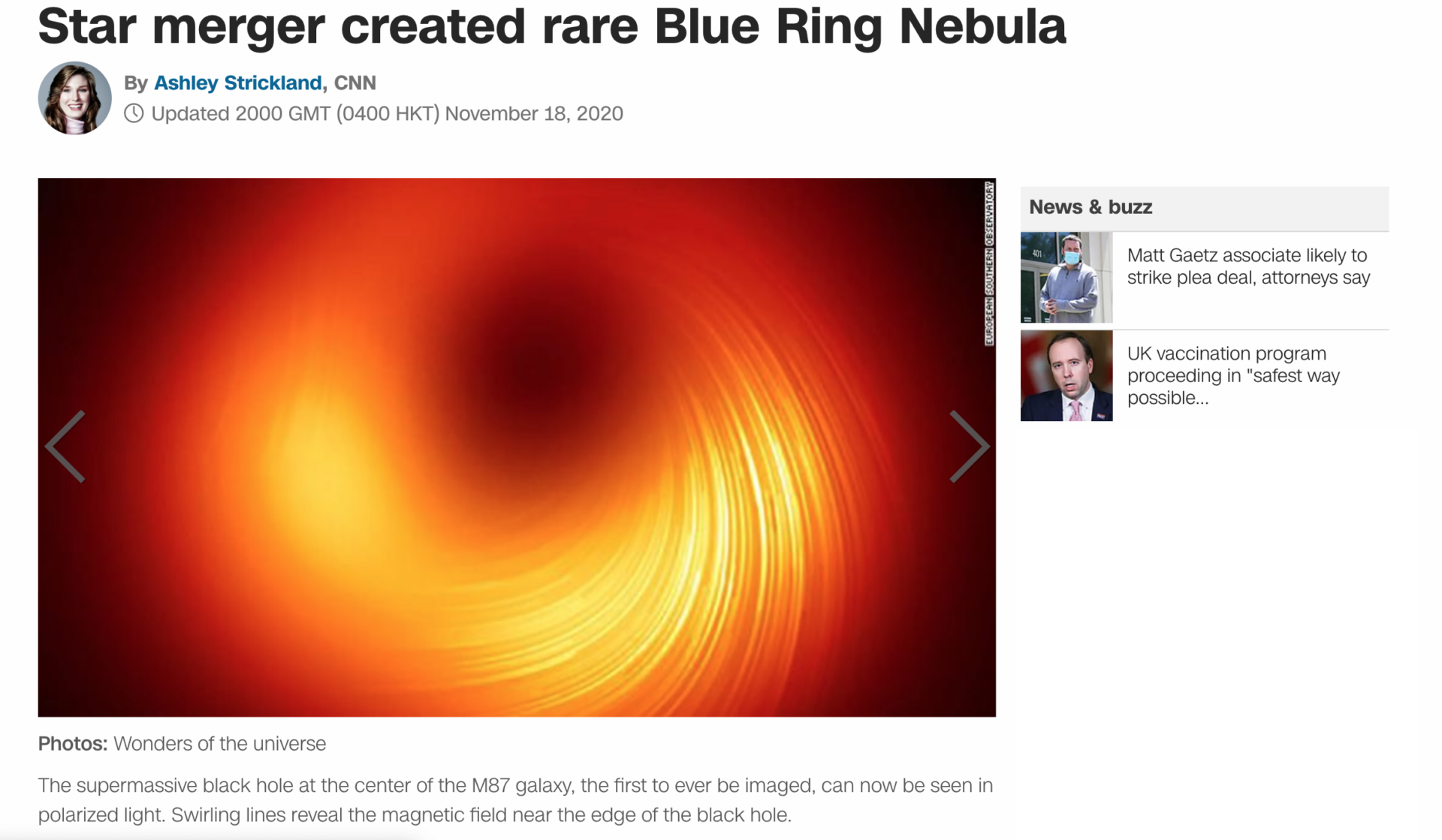 Star merger created rare Blue Ring Nebula