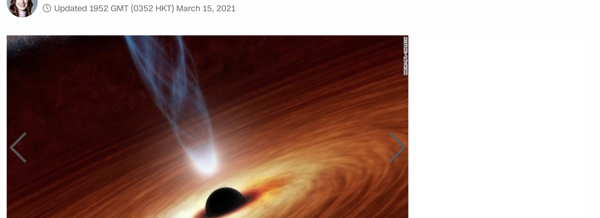 Supermassive black hole spotted wandering through space