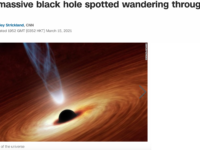 Supermassive black hole spotted wandering through space