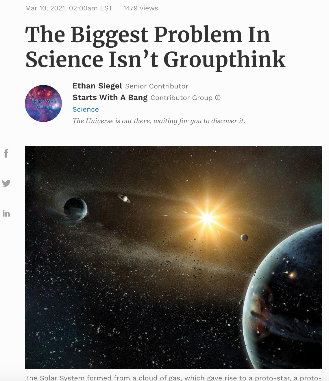 The Biggest Problem In Science Isn’t Groupthink