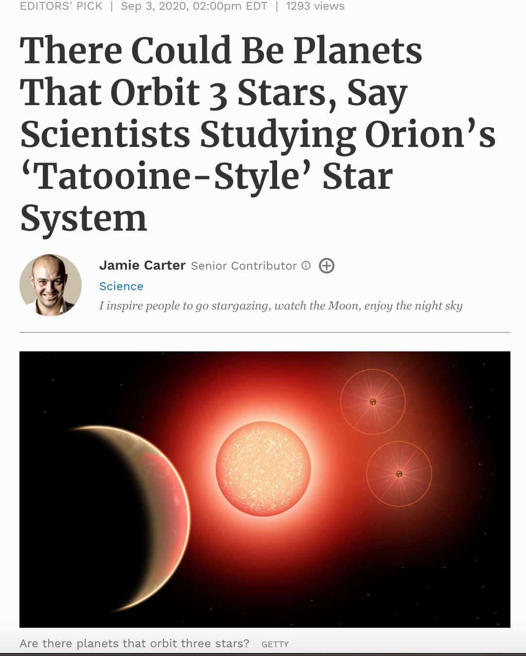 There Could Be Planets That Orbit 3 Stars, Say Scientists Studying Orion’s ‘Tatooine-Style’ Star System