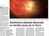 Astrónomos detectan llamarada en estrella vecina de la Tierra