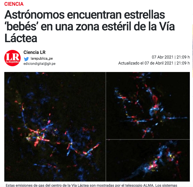 Astrónomos encuentran estrellas ‘bebés’ en una zona estéril de la Vía Láctea