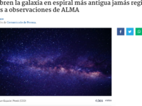 Descubren la galaxia en espiral más antigua jamás registrada gracias a observaciones de ALMA