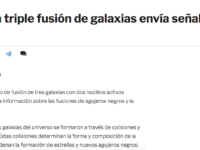 Ciencia.-Una triple fusión de galaxias envía señales mixtas