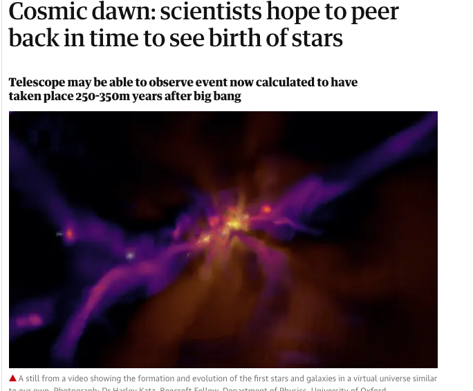 Cosmic dawn: scientists hope to peer back in time to see birth of stars